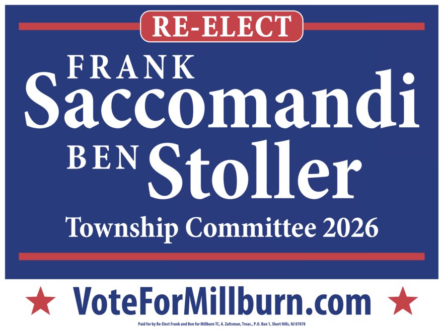 Re-Elect Frank Saccomandi and Ben Stoller lawn sign