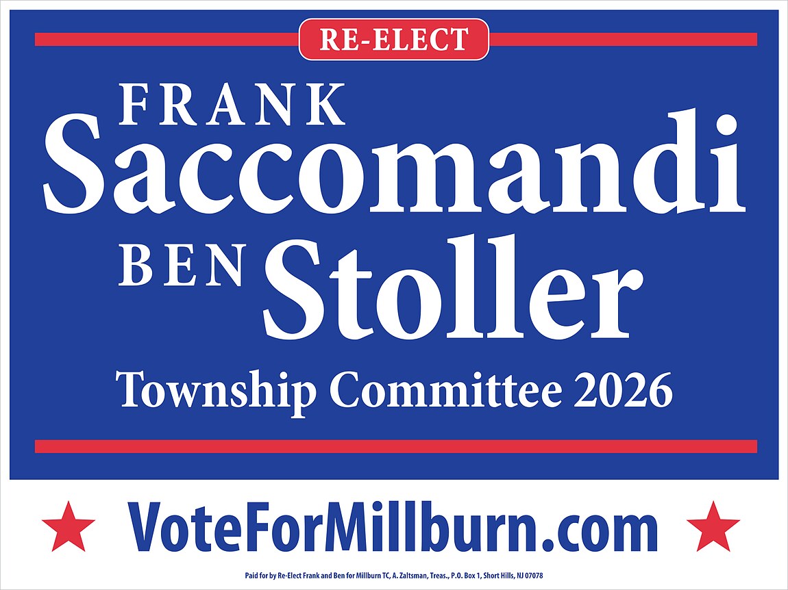 Vote for Millburn lawn sign
